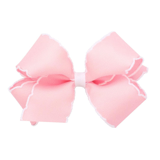 WeeOnes Medium Moonstitch Bow - Light Pink